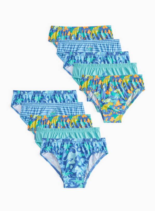 Dino Print Briefs 10 Pack 3-4 years